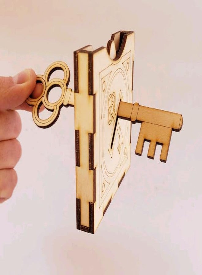 MeeCraft Magic Key Through Coin Trick Illusion Toy - Wooden Brain Teaser Puzzle for Kids & Adults - Mind Bending Stage Magic Prop & Gifting Idea - Image 1